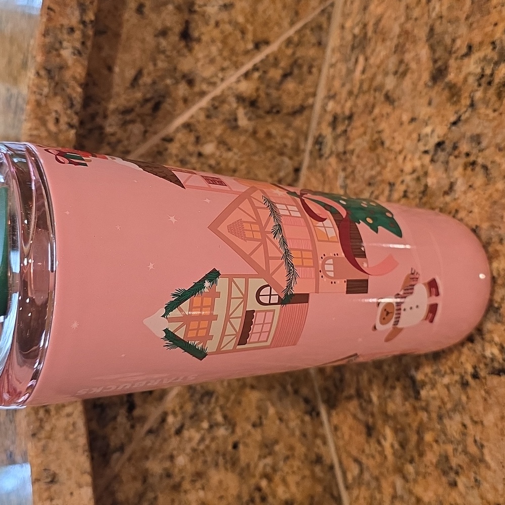 NWT Starbucks Holiday 2025 Pink Bear 24 OZ Tumbler - Picture 4 of 6